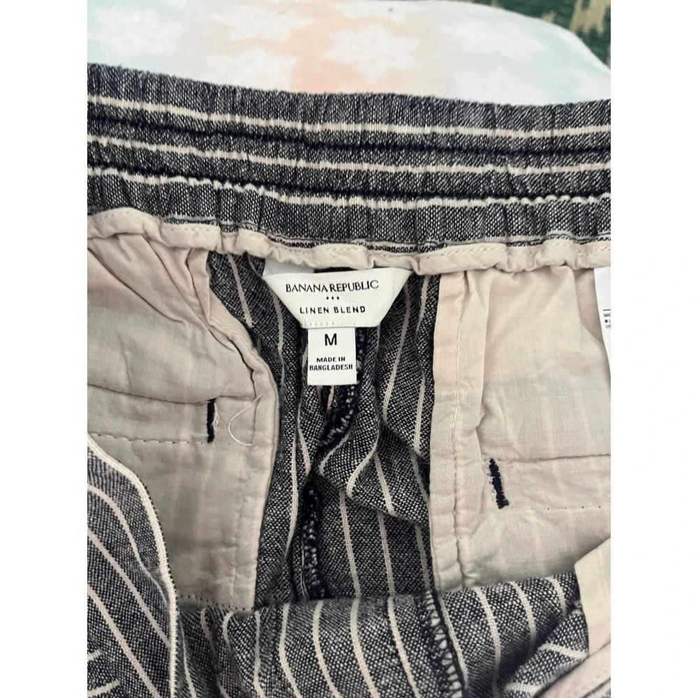 Banana Republic Linen Blend Striped Wide Leg Pants Size‎ Medium Coastal Capsule